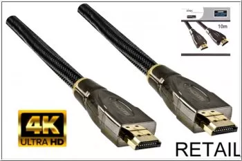Premium HDMI cable, male to male, DINIC Dubai Range, black, length: 10.00m, boxed